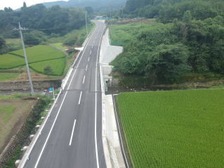 ドローンで撮影した道路